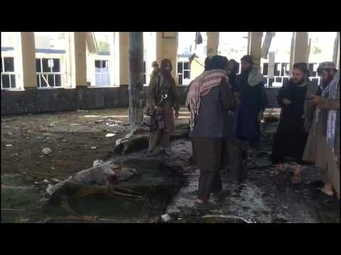 Aftermath images of suicide attack site at mosque in Afghanistan