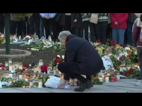 Norwegian Prime minister lays flowers in tribute to Kongsberg victims