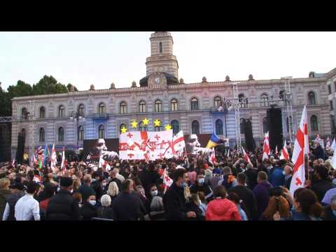 Tens of thousands rally in Georgia for jailed ex-leader Saakashvilli