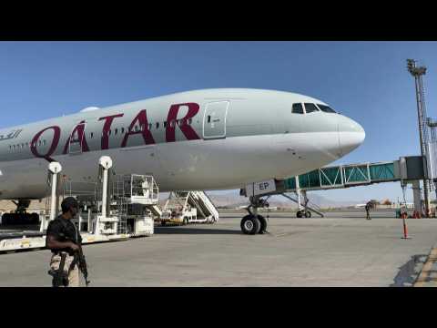 Afghan athletes board Qatari evacuation flight in Kabul