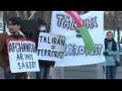 Protest in Olso against the visit of the Taliban delegation