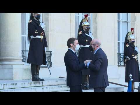 France's Macron welcomes EU council's Charles Michel in Paris