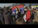 Fans and journalists wait for Novak Djokovic at Belgrade airport