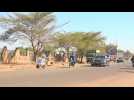Images near a camp in Ouagadougou where gunfire was heard