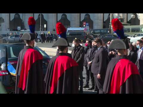 Coffin of European Parliament president Sassoli arrives for State funeral
