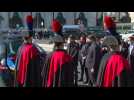 Coffin of European Parliament president Sassoli arrives for State funeral