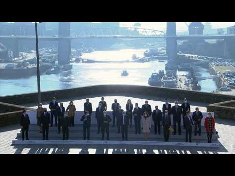 Family photo of EU foreign ministers as they hold informal meeting