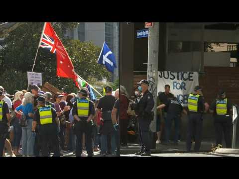 Djokovic saga: Anti-vaccine and immigration rights protesters gather