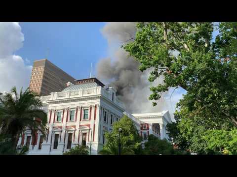 Fire at South African parliament in Cape Town