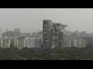 India demolishes illegal 100-metre 'twin towers' outside Delhi