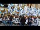 Argentine VP Kirchner supporters arrive at demonstration