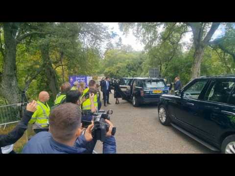 Royal Family members return to Balmoral Castle after church service