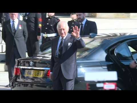 Charles III, Queen Consort arrive at St Anne's Cathedral in N. Ireland