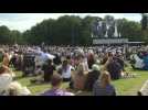 Crowds watch procession of Queen's coffin on Hyde Park screens