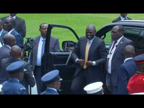Kenyan President William Ruto arrives for swearing-in in Nairobi