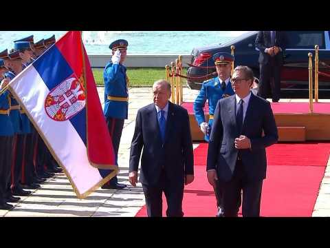 Turkish President Erdogan arrives in Serbia on an official visit