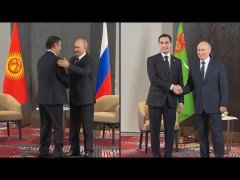 Russia's Putin meets Kyrgyz and Turkmen counterparts