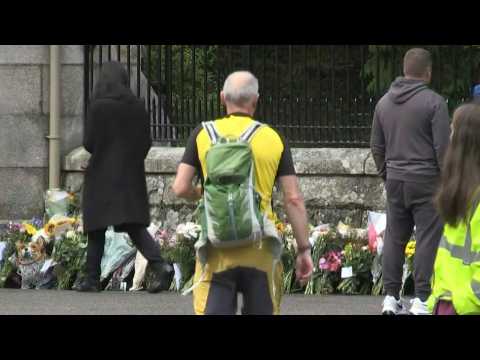 Flowers lain outside Balmoral after Queen Elizabeth II's death