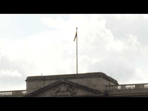 Royal standard flies at Buckingham Palace for first time in Charles's reign