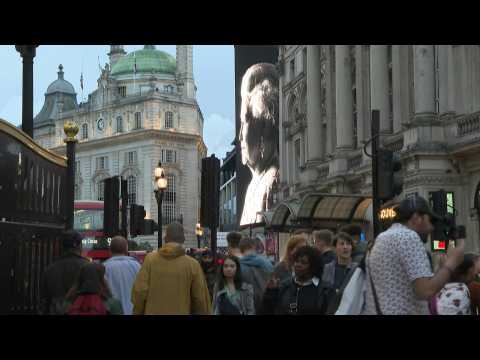 London's Piccadilly Circus lights up for Queen Elizabeth II
