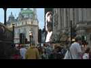 London's Piccadilly Circus lights up for Queen Elizabeth II