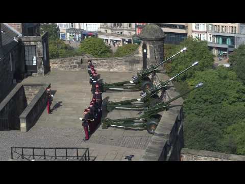 Gun salute at Edinburgh Castle for new king Charles III