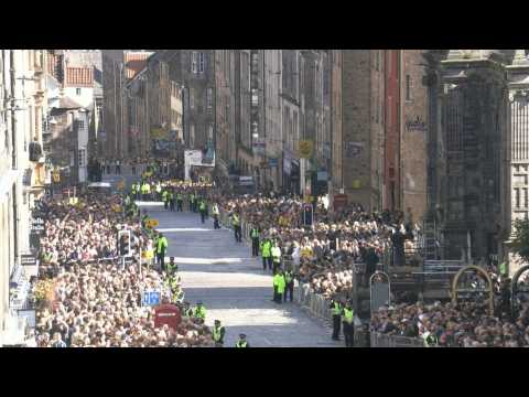 People arrive for vigil at St Giles' Cathedral in Edinburgh