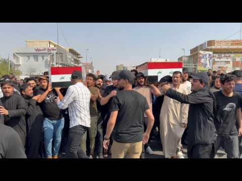 Pro-Sadr Iraqis hold funeral after Shiite rivals clash in Basra