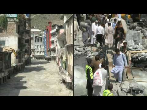 Swat River submerges streets in Pakistan town