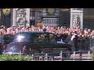 King Charles III arrives at Buckingham Palace