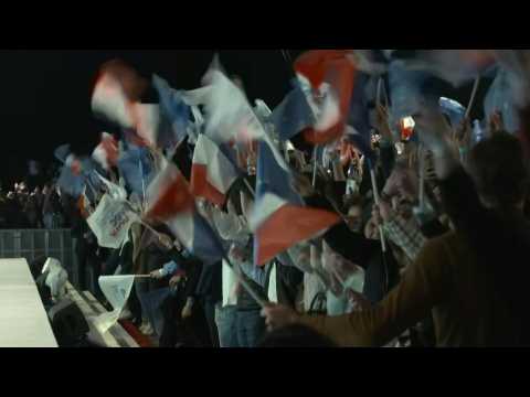 French election: Macron's supporters celebrate qualification for second round
