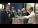 Sovereignist Presidential candidate Nicolas Dupont-Aignan votes in French presidential election
