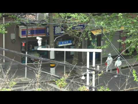 Quiet street in Shanghai as city reports first Covid deaths since start of lockdown