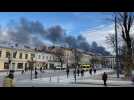 Smoke billows over Lviv as Russia strikes western Ukraine