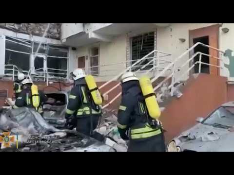 Firefighters pull residents out of destroyed apartment building in Odessa