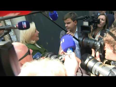 French elections: Marine Le Pen arrives at her party's political office