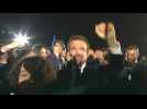 Re-elected French President Emmanuel Macron arrives near Eiffel Tower