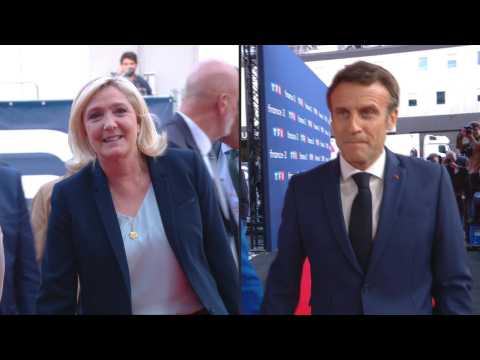 French elections: Emmanuel Macron and Marine Le Pen arrive for TV debate