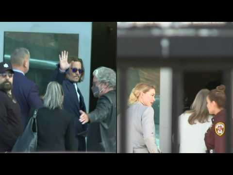 Johnny Depp, Amber Heard arrive at court ahead of start of trial