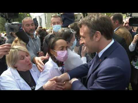 French elections: Macron meets crowds during campaign trip to eastern France