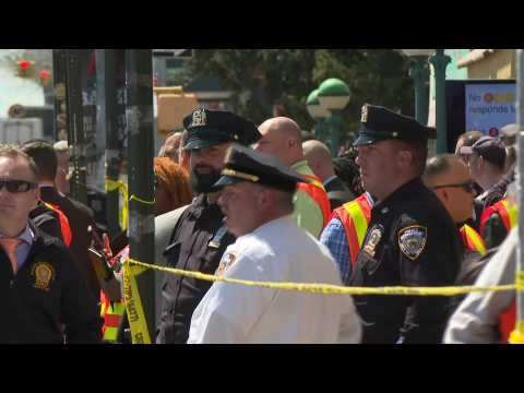 New York City police at scene of Brooklyn subway shooting