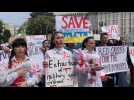 Protest in Kyiv in support of Ukrainians trapped in Mariupol