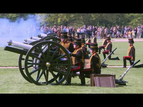 Gun salute for Queen Elizabeth II's 96th birthday in London's Hyde Park