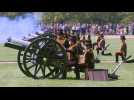 Gun salute for Queen Elizabeth II's 96th birthday in London's Hyde Park