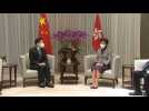 Hong Kong leader Carrie Lam meets with successor John Lee