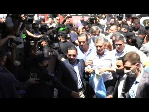 Argentina ex-president Macri arrives at court in alleged espionage case