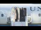 US Vice President Kamala Harris lands in Paris