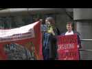Environmental activists protest outside Lloyd's of London for role insuring coal projects