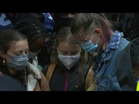 Greta Thunberg joins London protest ahead of COP26 climate conference
