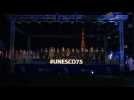 75th anniversary of Unesco in Paris: family photo of the leaders